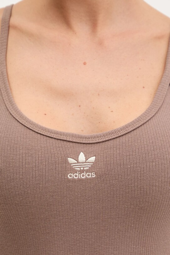 Ολόσωμη φόρμα adidas Originals Essentials RIB Onesie JD1463 καφέ