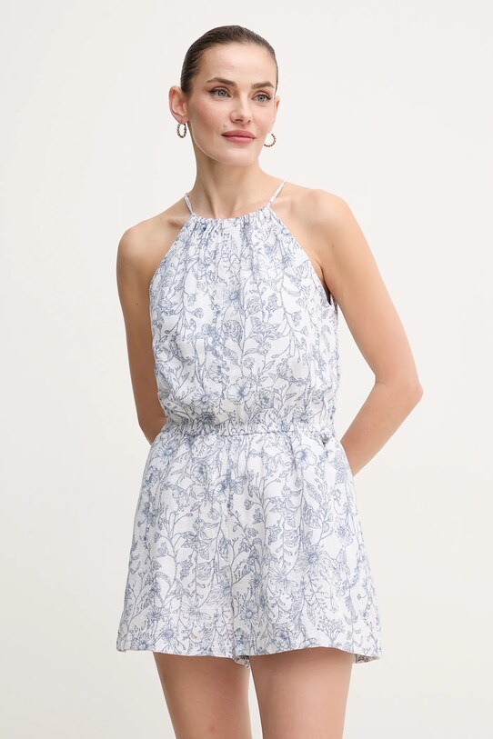 Лляний комбінезон Pepe Jeans DENIA візерунок білий PL230523