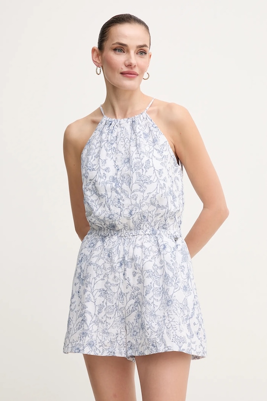 Pepe Jeans kombinezon lniany DENIA casual biały PL230523