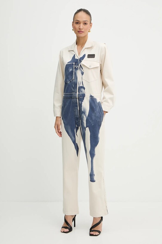 Pinko salopetă jeans REIMAGINE by Patrick Mcdowell 105103.A2KP bej SS25