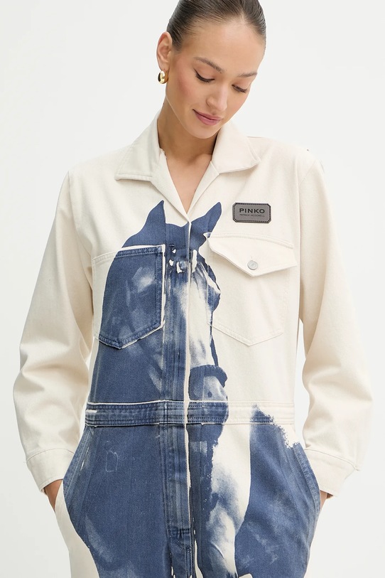 Джинсовый комбинезон Pinko REIMAGINE by Patrick Mcdowell бежевый 105103.A2KP