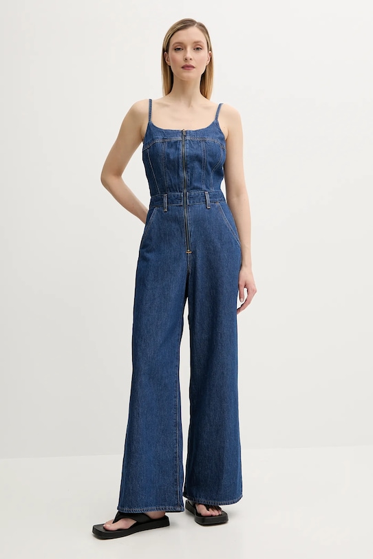 Levi's kombinezon jeansowy BUSTIER JUMPSUIT 001WC granatowy SS25