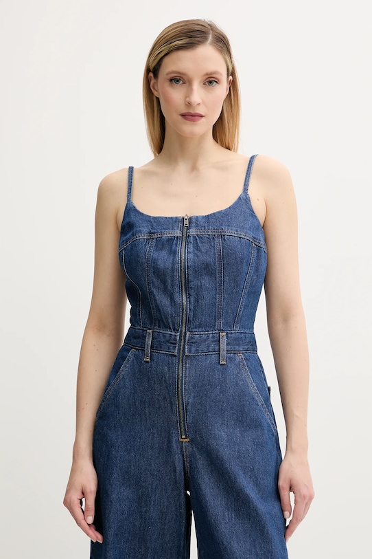 Levi's kombinezon jeansowy BUSTIER JUMPSUIT granatowy 001WC