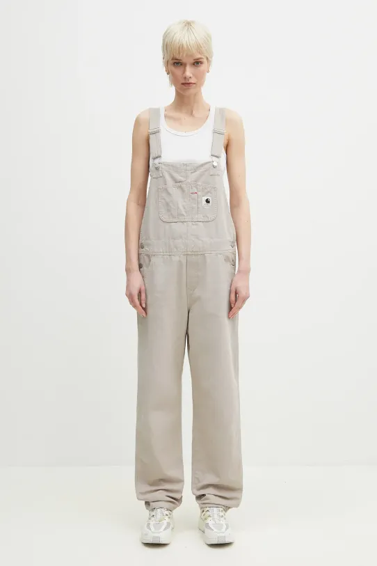 Памучен гащеризон Carhartt WIP Bib Overall Straight бежов I034828.2OR4O