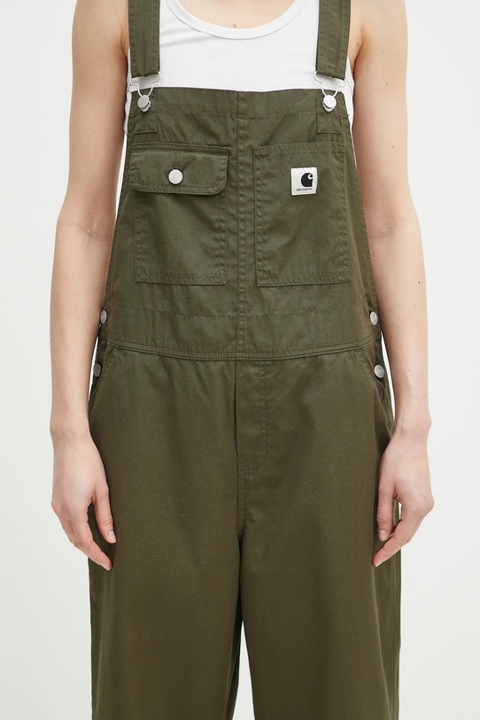 Carhartt WIP ogrodniczki bawełniane Harlington Bib zielony I034830.4102