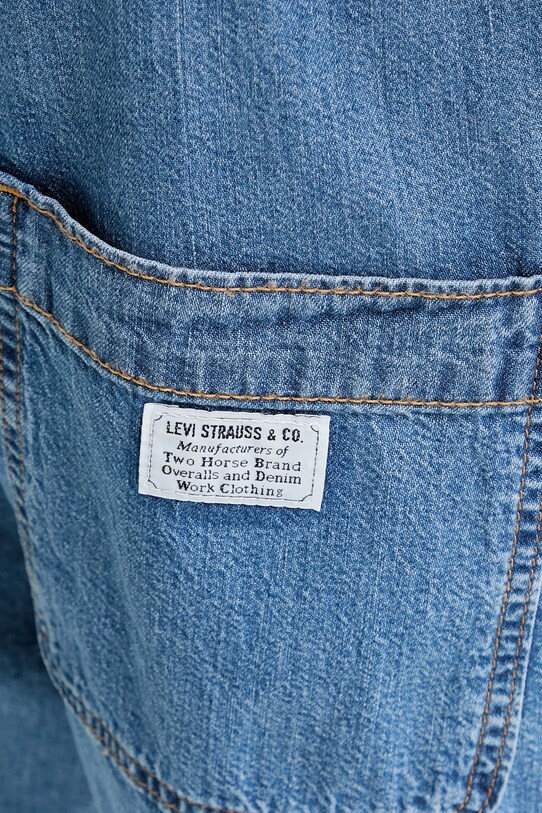 Džínový overal Levi's SS SURPLUS ROMPER 001WI modrá