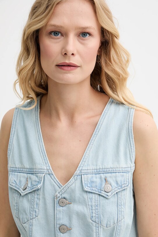 Levi's kombinezon jeansowy VEST ROMPER niebieski 001WM