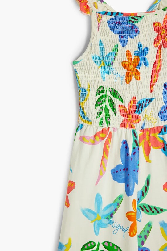 Девочка Детский хлопковый комбинезон Desigual 25SGPK02 бежевый