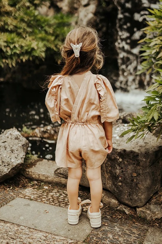 Dětský overal Donsje Femmie Playsuit látka růžová 4092200