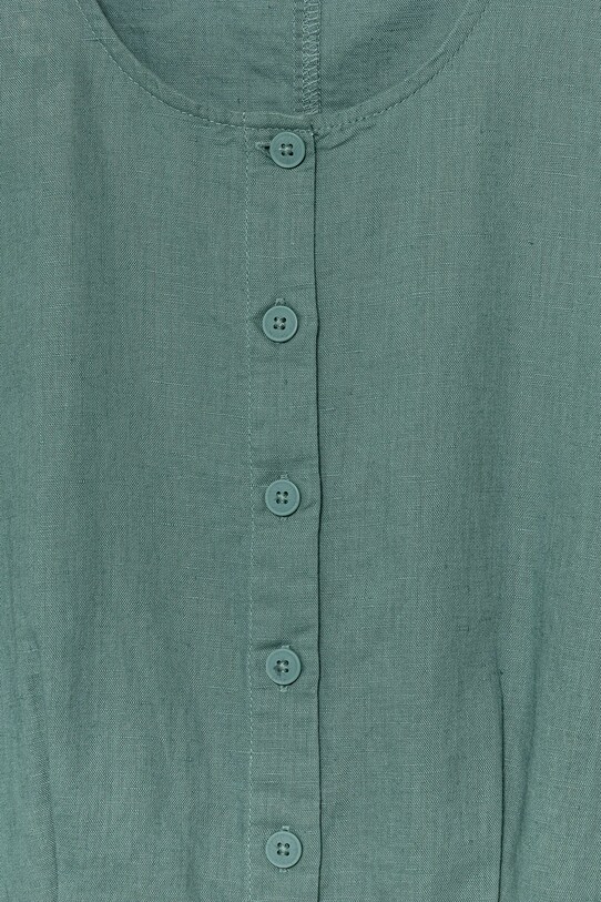 DÍVKA Dětský lněný overal United Colors of Benetton 43WBCT014.G.Seasonal tyrkysová