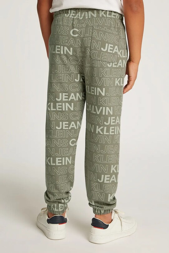 Детские хлопковые штаны Calvin Klein Jeans зелёный IB0IB02345.PPYA