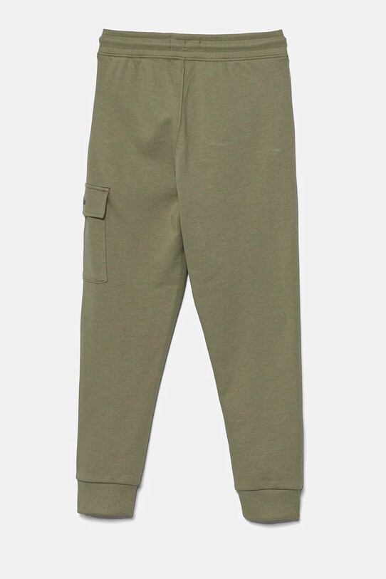 Дитячі бавовняні штани Calvin Klein Jeans RELAXED TAPERED LEG CARGO IB0IB02409.PPYA зелений SS25