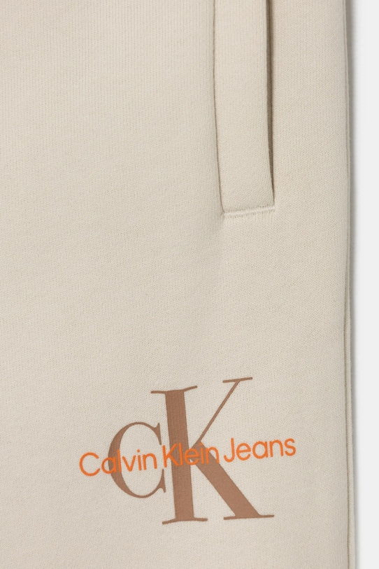 Мальчик Детские хлопковые штаны Calvin Klein Jeans IU0IU00285.PPYA бежевый