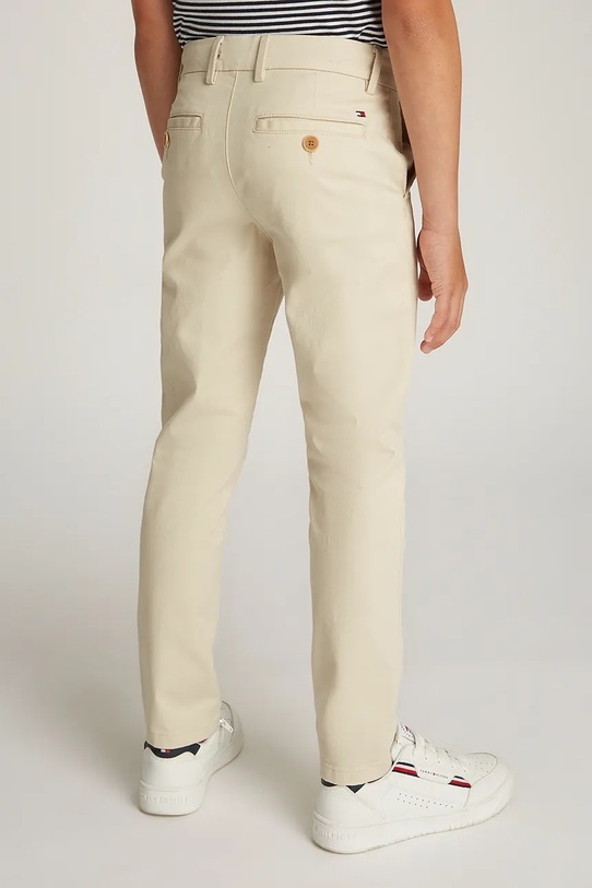 Dětské kalhoty Tommy Hilfiger béžová KB0KB09435.128.176.PPYA