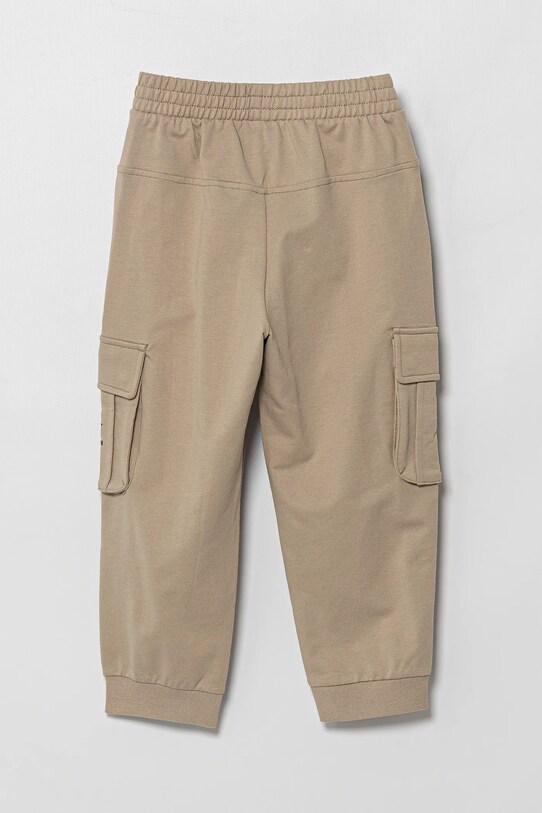 EA7 Emporio Armani pantaloni de trening din bumbac pentru copii 7B000028.AF10380 bej SS25