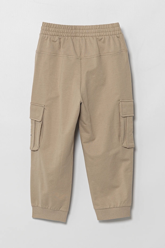 EA7 Emporio Armani pantaloni de trening din bumbac pentru copii 7B000028.AF10380 bej AW25