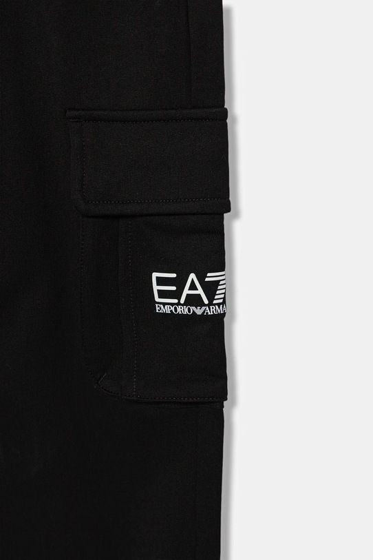 Хлопчик Дитячі бавовняні штани EA7 Emporio Armani 7B000028.AF10380 чорний
