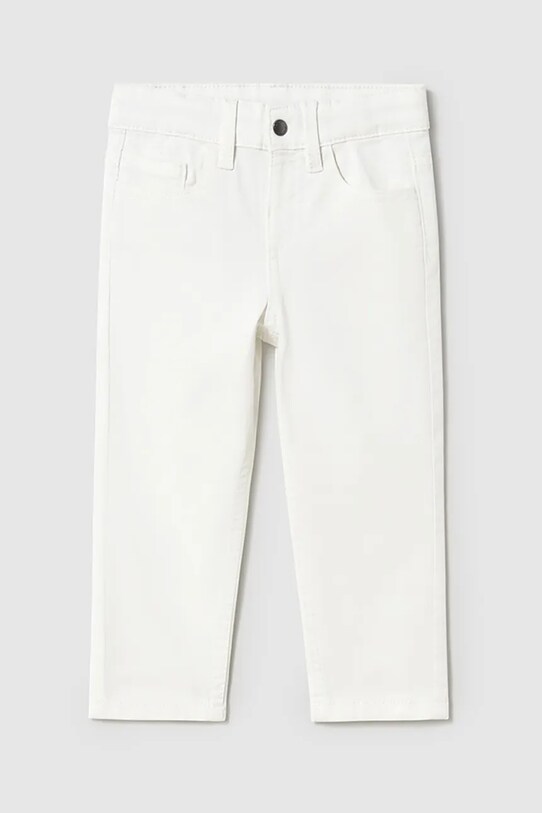 Dětské kalhoty Mayoral slim fit basic látka bílá 506.3E.Baby.PPYA