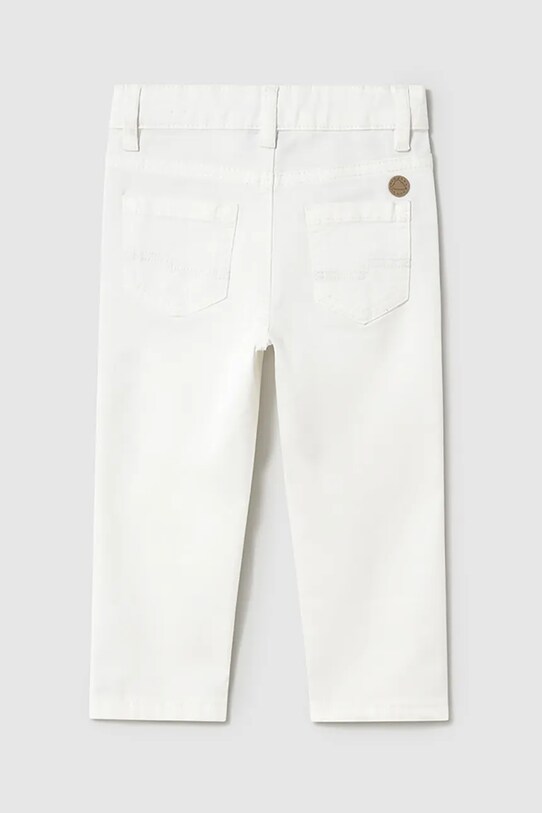 Dětské kalhoty Mayoral slim fit basic 506.3E.Baby.PPYA bílá SS25