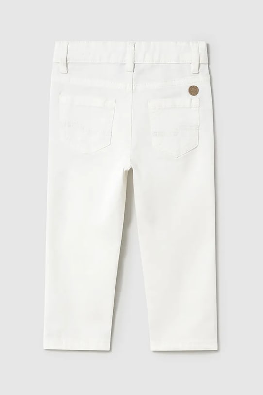 Dětské kalhoty Mayoral slim fit basic 506.3E.Baby.PPYA bílá SS25