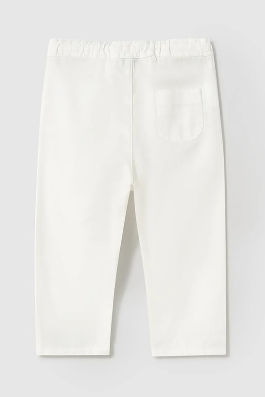 Mayoral pantaloni cu amestec de in pentru copii relaxed fit 1580.3E.Baby.PPYA alb SS25