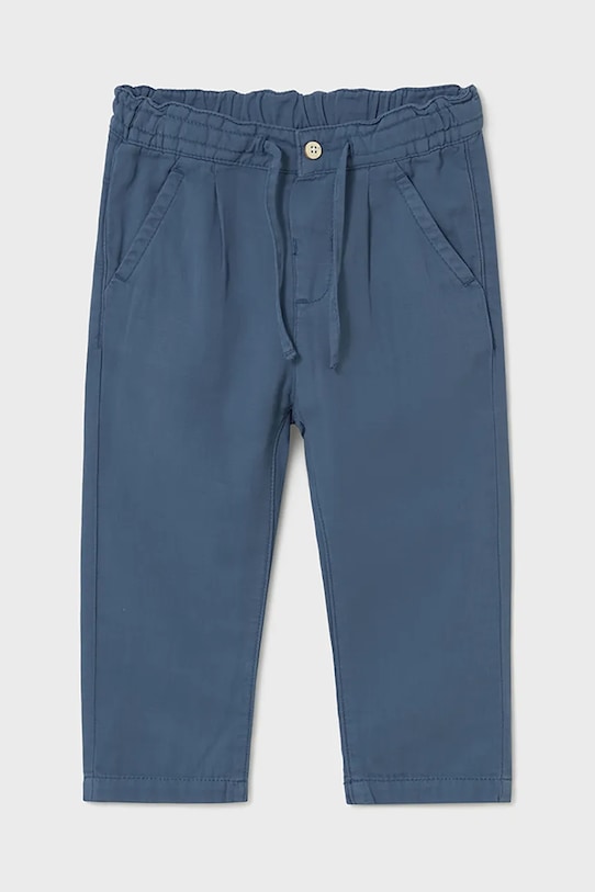 Mayoral pantaloni cu amestec de in pentru copii relaxed fit panza bleumarin 1580.3E.Baby.PPYA