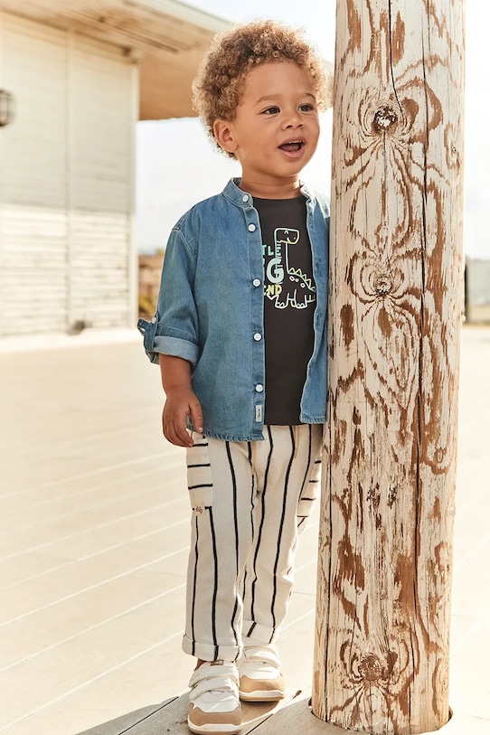 Mayoral pantaloni de bumbac pentru copii bumbac bej 1584.3F.Baby.PPYA