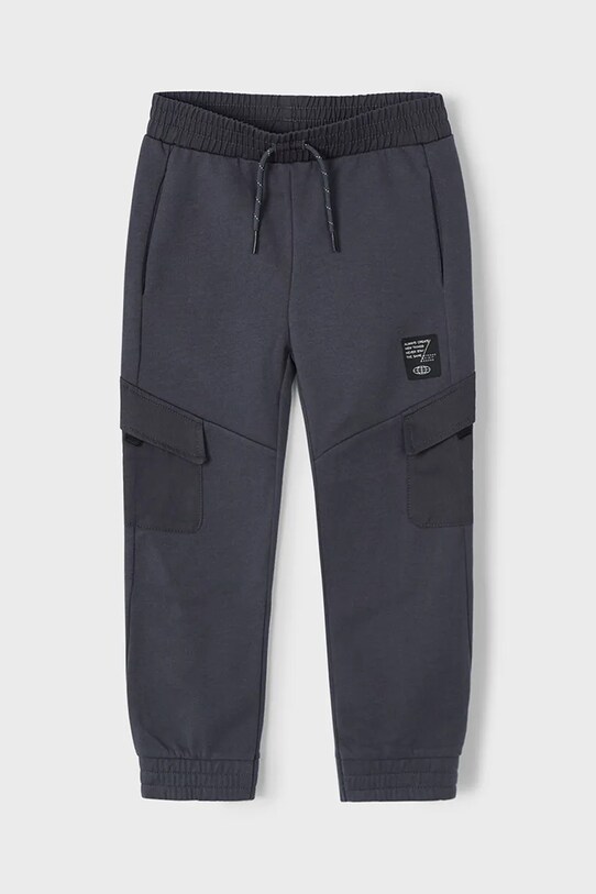 Mayoral pantaloni de trening pentru copii cargo tricotaj negru 3570.5G.Mini.PPYA