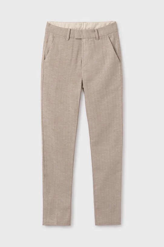 Mayoral pantaloni cu amestec de in pentru copii panza maro 6524.7B.Junior.PPYA