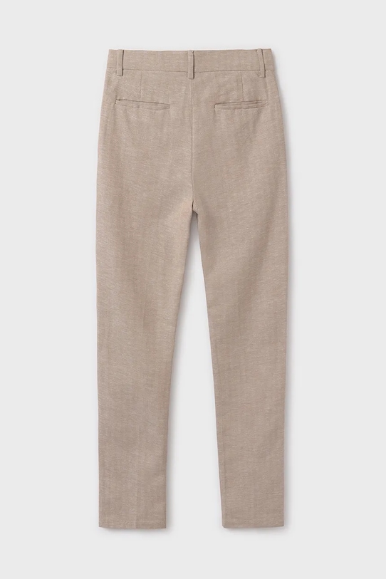 Dječje hlače s dodatkom lana Mayoral 6524.7B.Junior.PPYA smeđa SS25