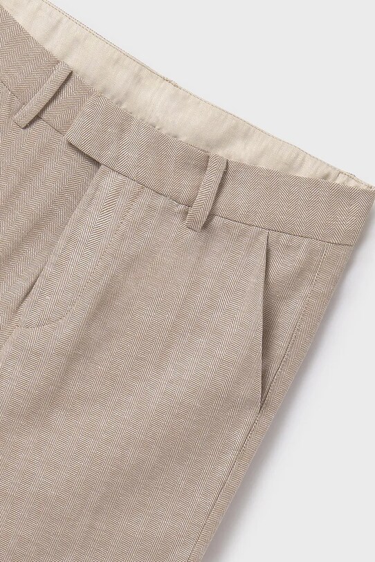Băieți Mayoral pantaloni cu amestec de in pentru copii 6524.7B.Junior.PPYA maro