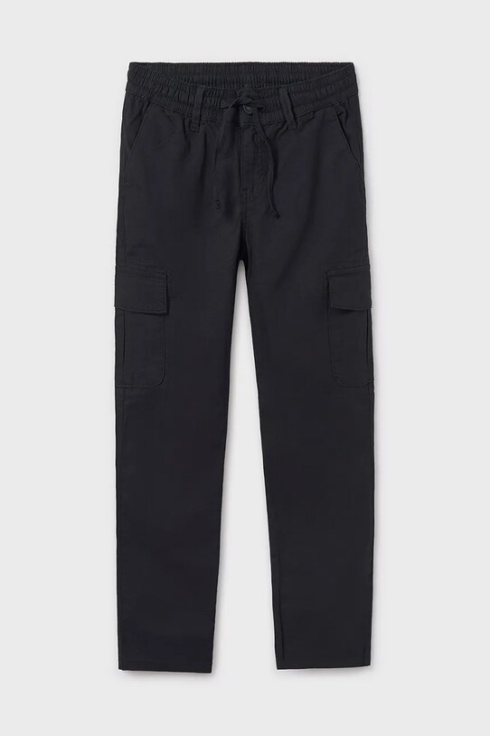 Mayoral pantaloni cu amestec de in pentru copii 6526.7D.Junior.PPYA negru SS25