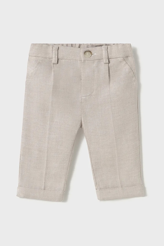 Mayoral Newborn spodnie z domieszką lnu niemowlęce tkanina beżowy 1562.1K.Newborn.PPYH