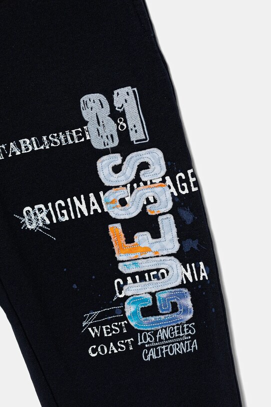 Băieți Guess pantaloni de trening din bumbac pentru copii L5GQ11.KA6R4.PPYA bleumarin