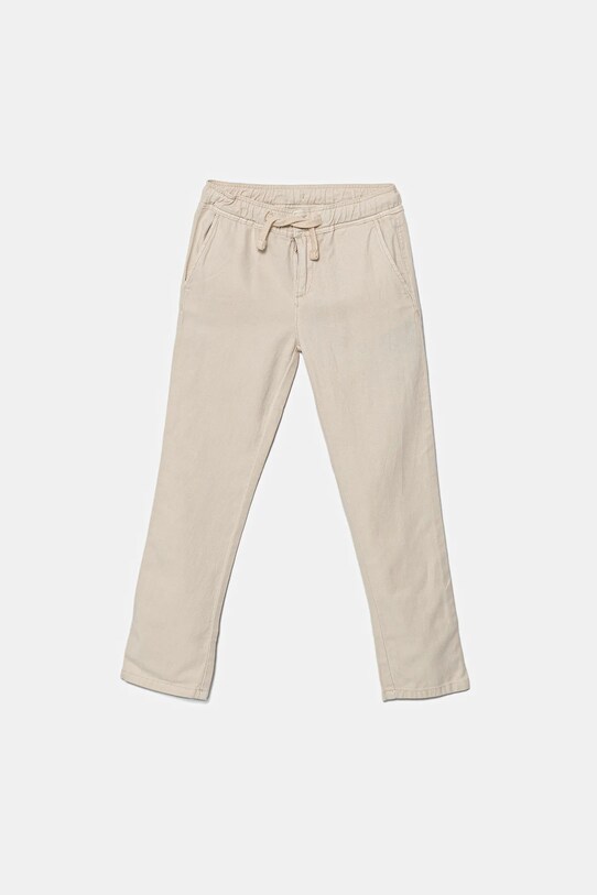 Guess pantaloni cu amestec de in pentru copii panza bej N5GB05.WHAR0.PPYA