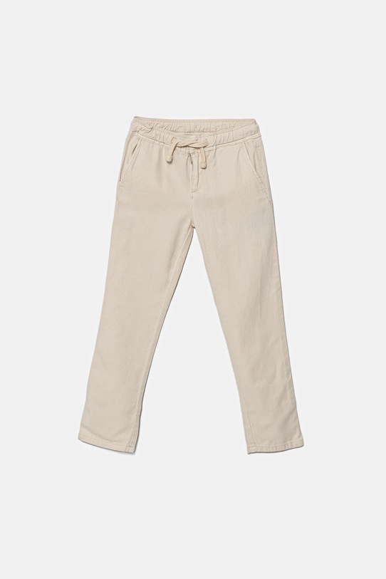 Kalhoty s lněnou směsí pro děti Guess látka béžová N5GB05.WHAR0.PPYA