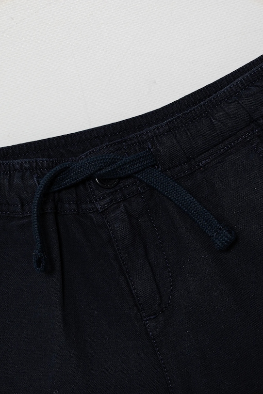 CHLAPEC Kalhoty s lněnou směsí pro děti Guess N5GB05.WHAR0.PPYA námořnická modř