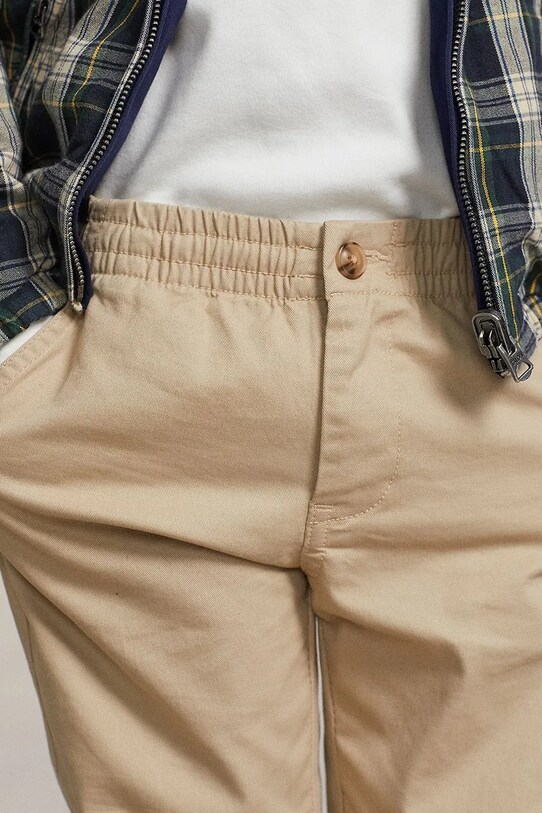 Detské bavlnené nohavice Polo Ralph Lauren 322855803001 béžová