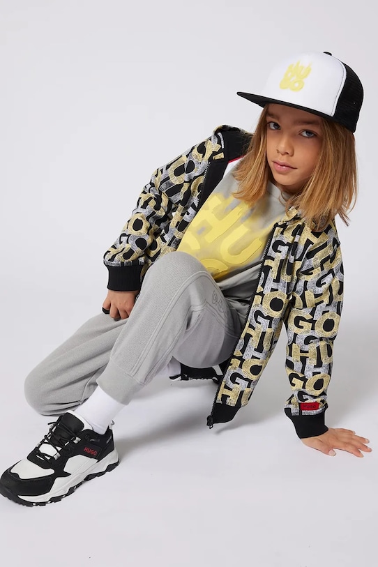 HUGO pantaloni de trening pentru copii tricotaj gri G00363.162.174