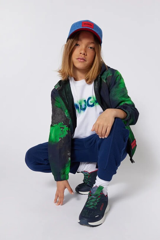 HUGO spodnie dresowe dziecięce dzianina granatowy G00367.102.108