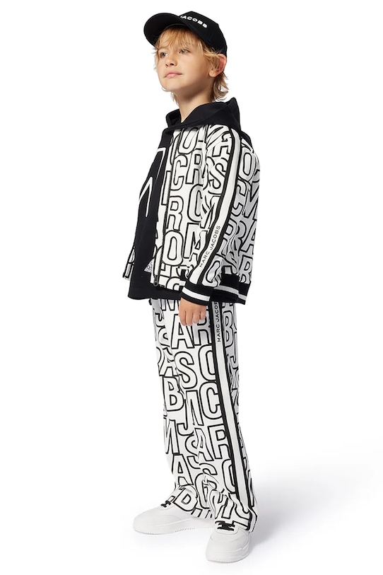 Marc Jacobs gyerek pamut melegítőnadrág dzsörzé fehér W60468.156