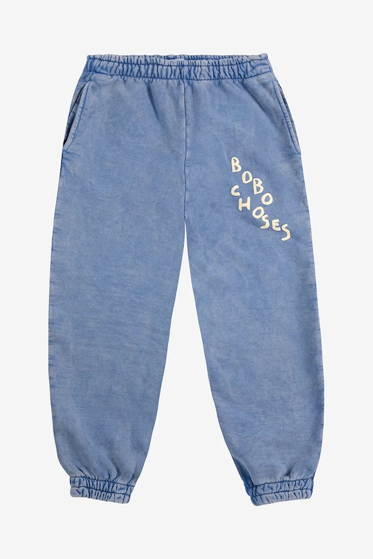 Дитячі бавовняні штани Bobo Choses 125AC077 блакитний SS25