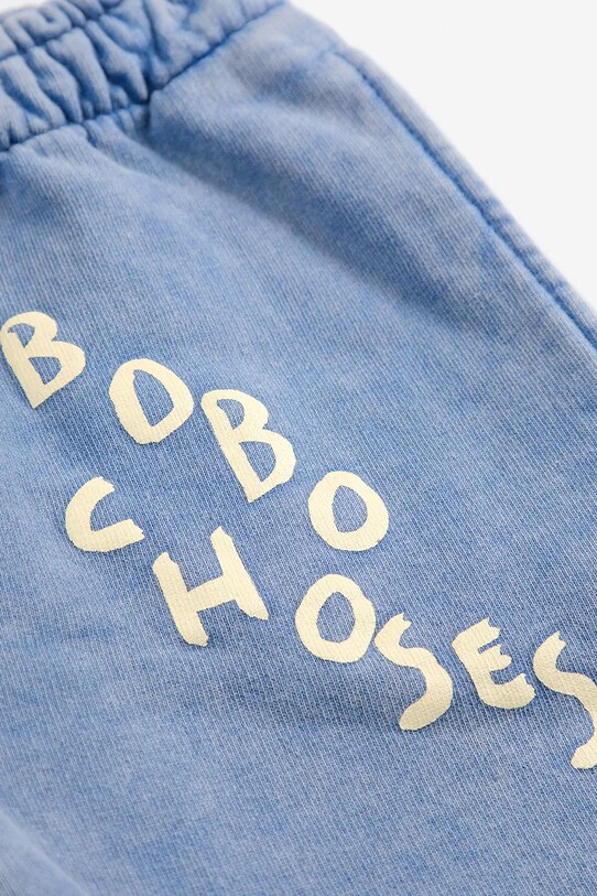 Дитячі бавовняні штани Bobo Choses 125AC077 блакитний
