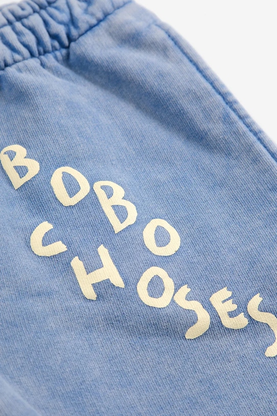 Дитячі бавовняні штани Bobo Choses 125AC077 блакитний