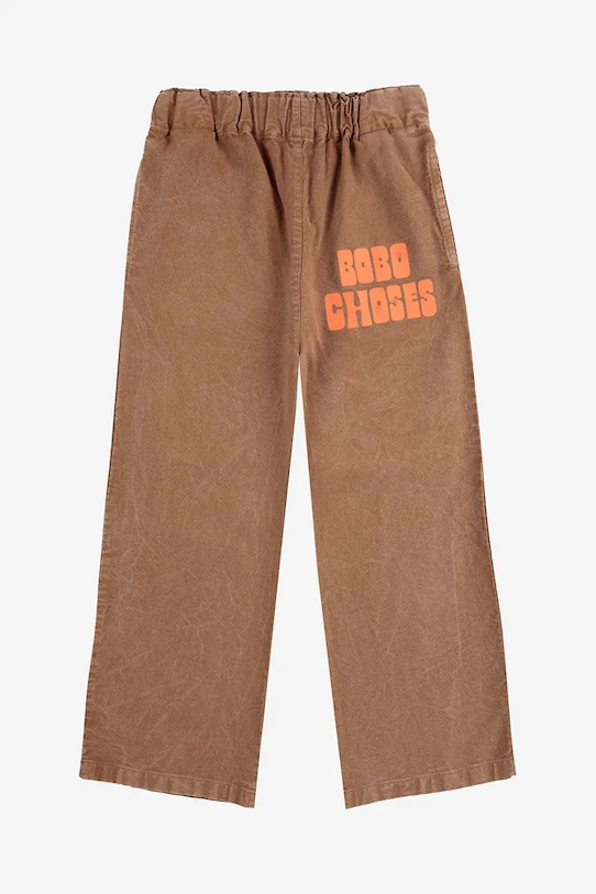 Παιδικό παντελόνι Bobo Choses 125AC134 καφέ SS25