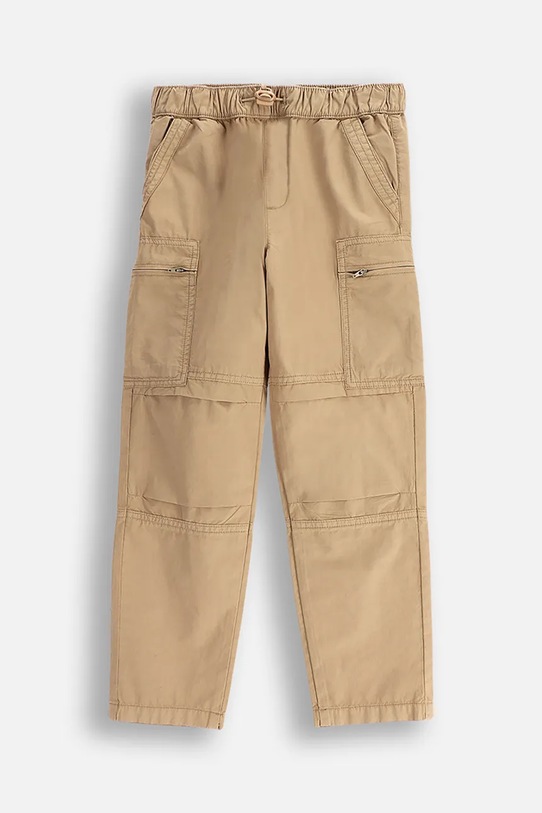 Coccodrillo spodnie bawełniane dziecięce bawełna brązowy WC5119101MBJ