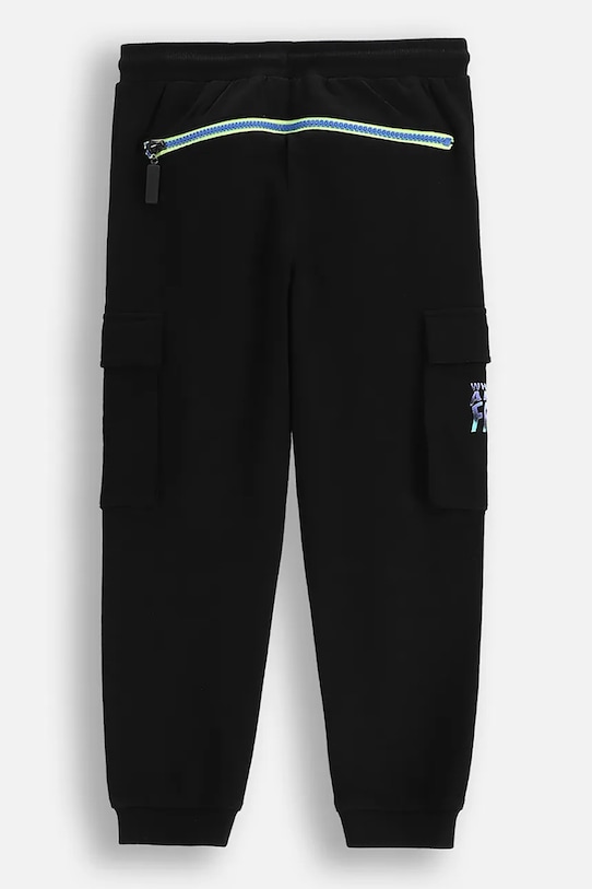 Coccodrillo pantaloni de trening din bumbac pentru copii WC5120102CBK negru SS25