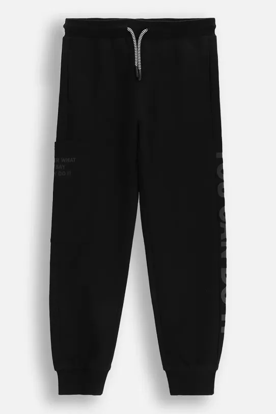 Dječji pamučni donji dio trenirke Coccodrillo WC5120101DBJ crna SS25