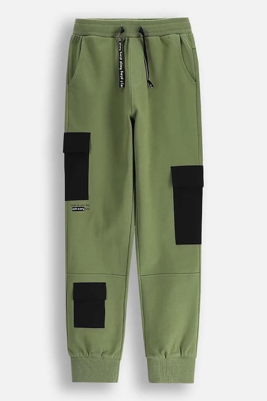 Дитячі бавовняні штани Coccodrillo бавовна зелений WC5120104GBJ