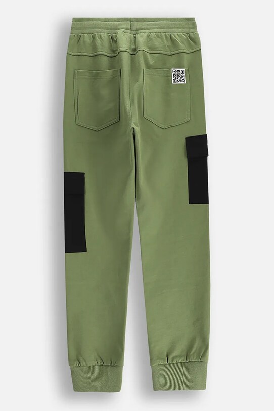 Coccodrillo pantaloni de trening din bumbac pentru copii WC5120104GBJ verde SS25